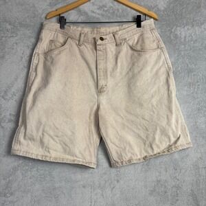 Vintage Rugged Wear Cargo Carpenter Denim Shorts Mens Size 38 Streetwear Y2K